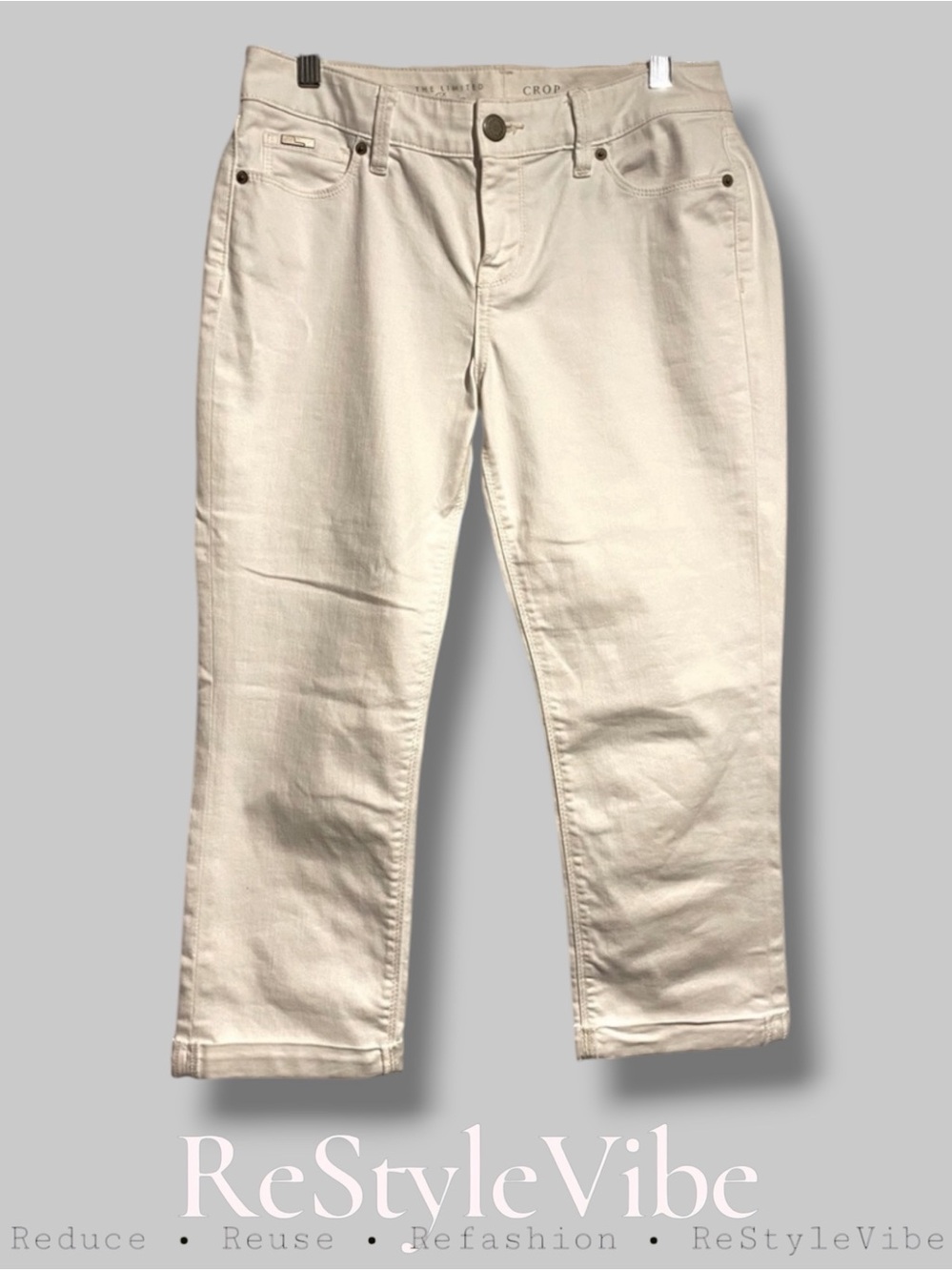 The Limited Brand Women’s Denim Jeans Size 6 Crop 312 Style Fit White Stretch